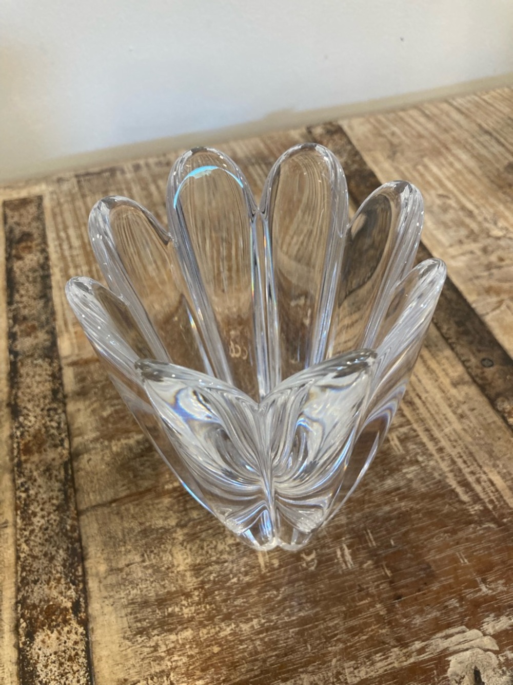 Orrefors Crystal Eight Point Tulip Flower Vase 6 5/8” Tall Sweden - Picture 13 of 15